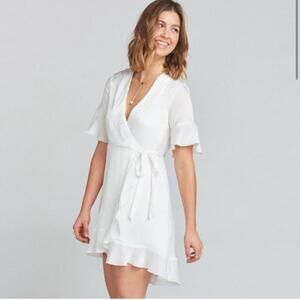 Show Me Your Mumu Womens Evelyn Mini Wrap Dress White S